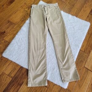 Grown and Sewn Straight Leg Pants Men's 30 Twill Button Fly Tan Made USA
